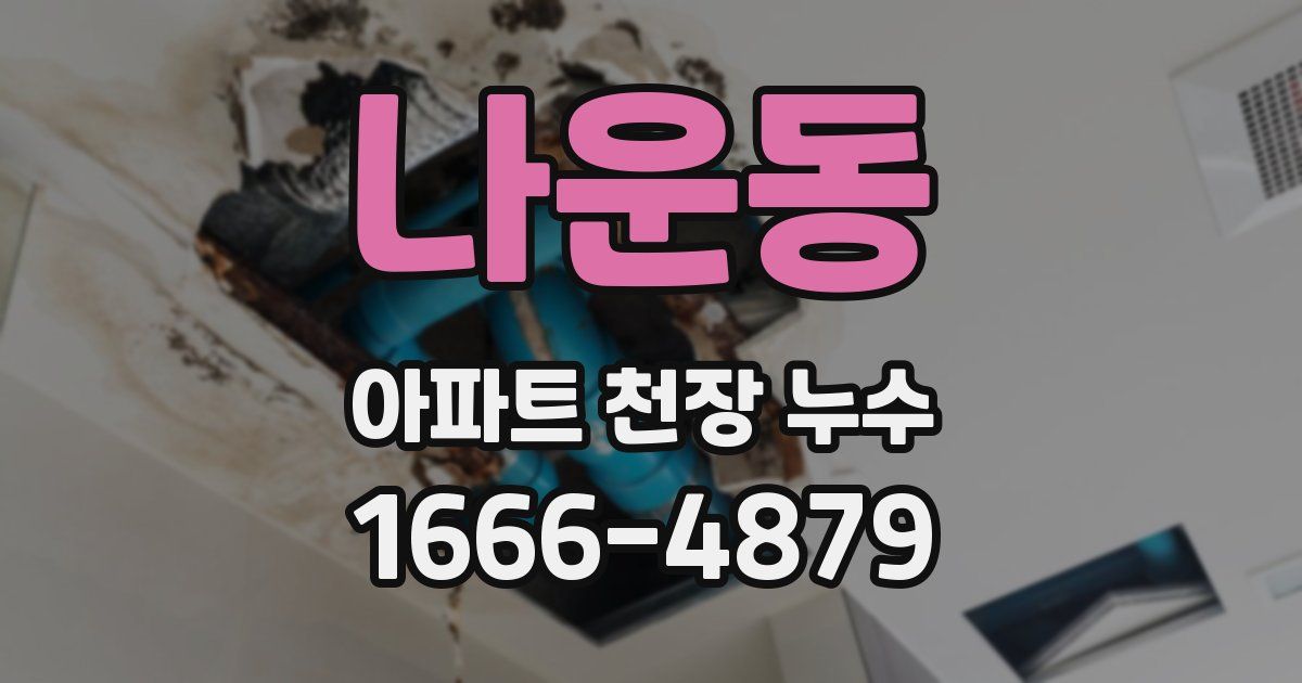 나운동 아파트 천장 누수