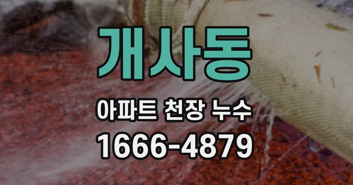 개사동 아파트 천장 누수