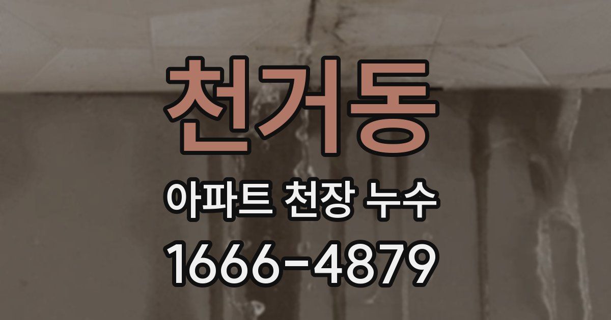 천거동 아파트 천장 누수