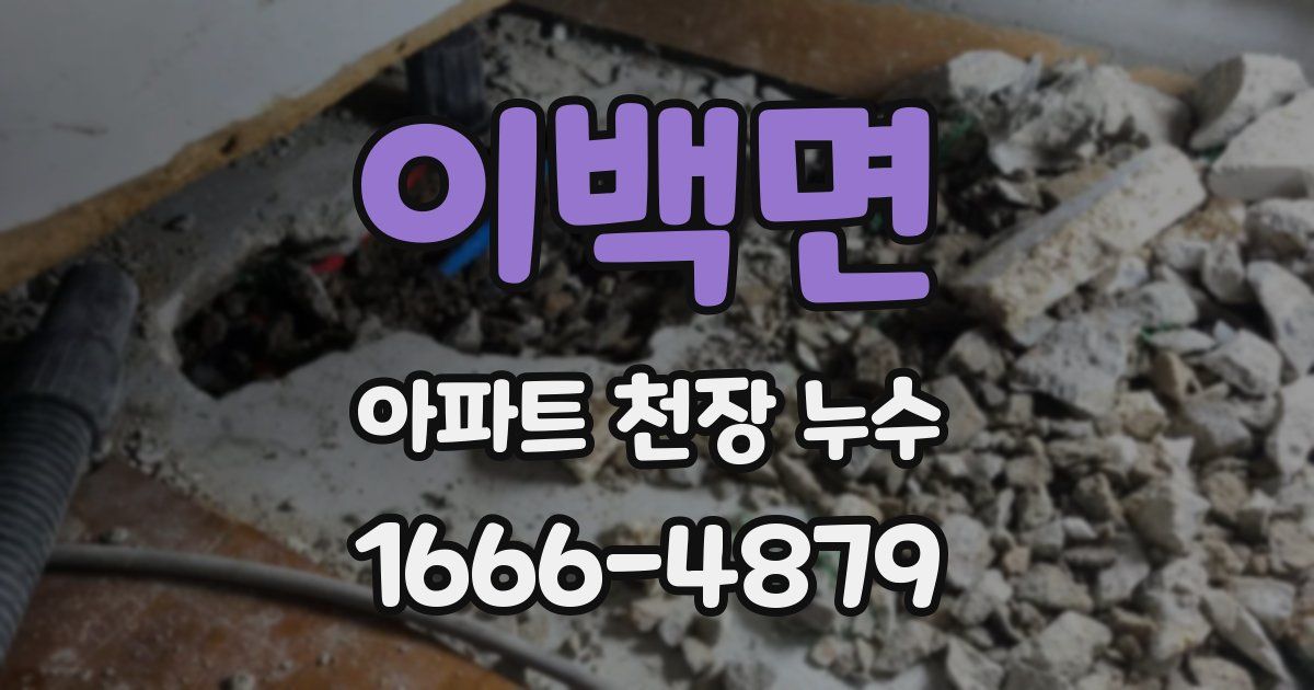 이백면 아파트 천장 누수