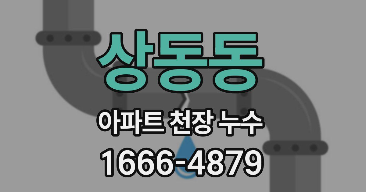 상동동 아파트 천장 누수