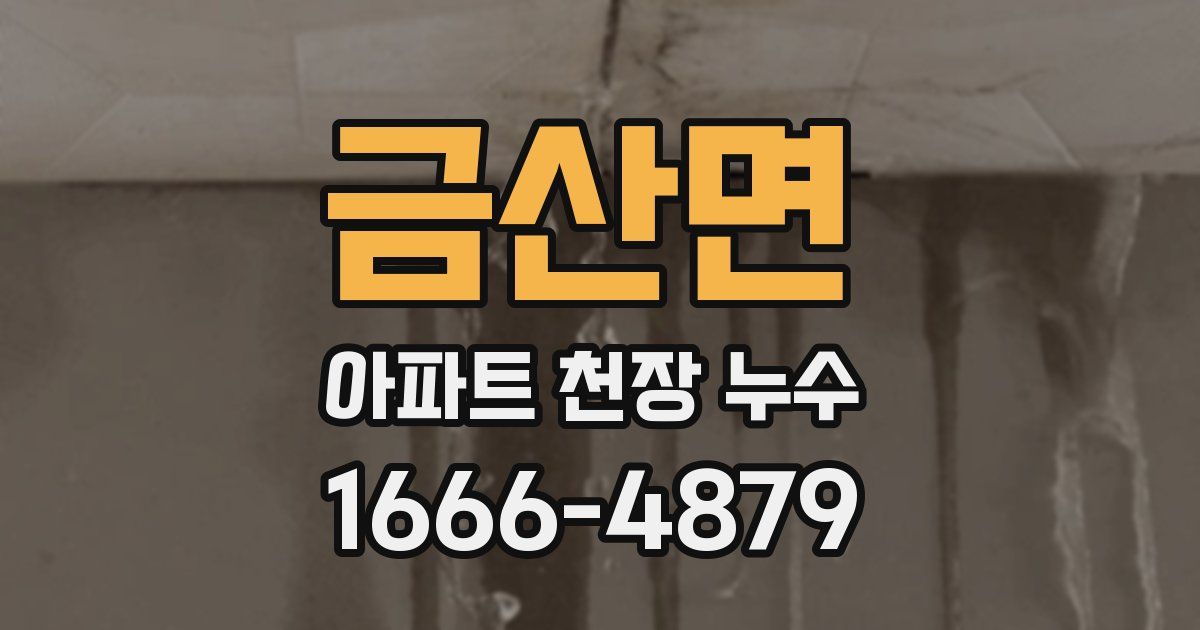 금산면 아파트 천장 누수
