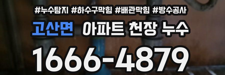 고산면 아파트 천장 누수