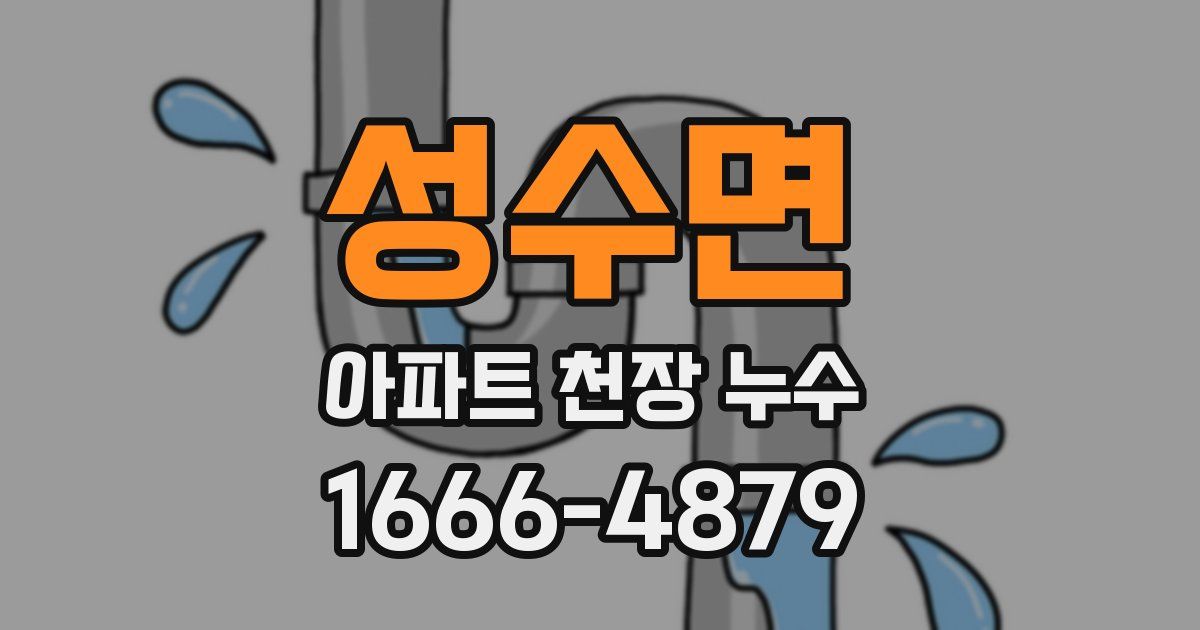 성수면 아파트 천장 누수