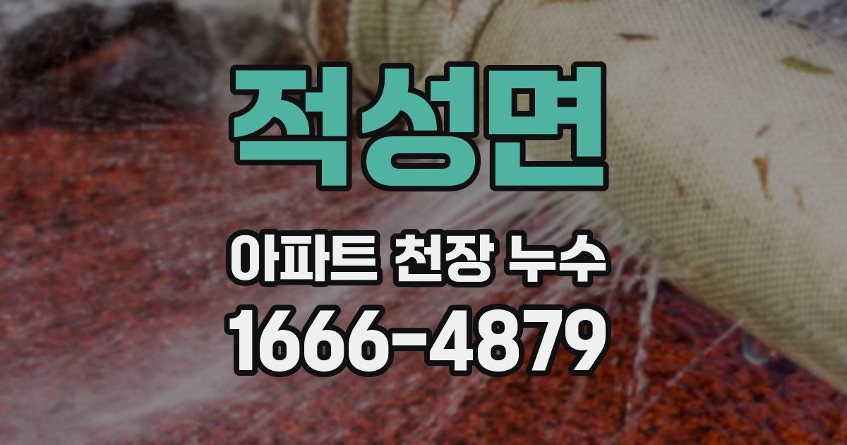 적성면 아파트 천장 누수