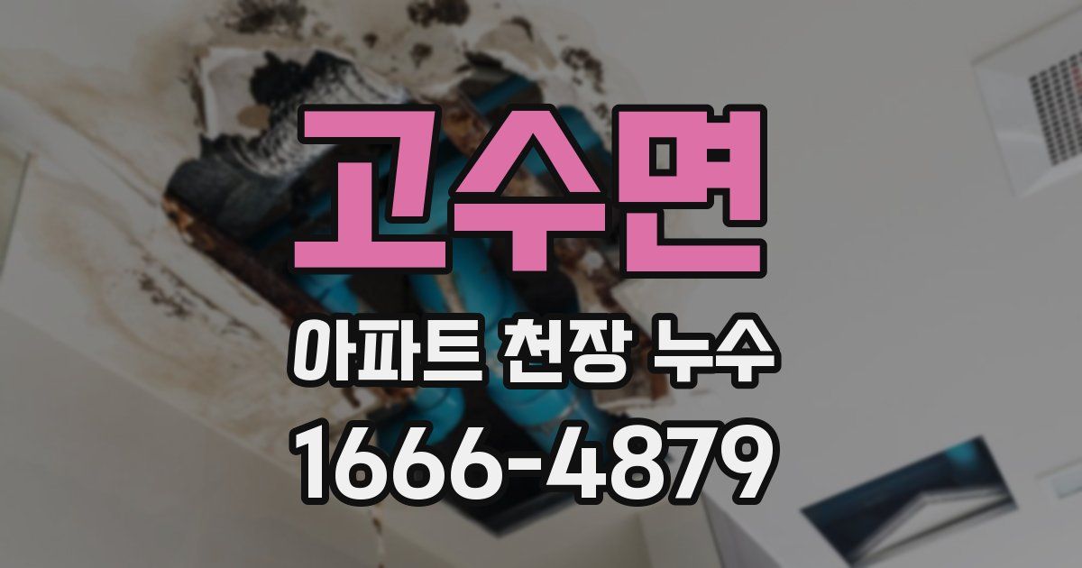 고수면 아파트 천장 누수