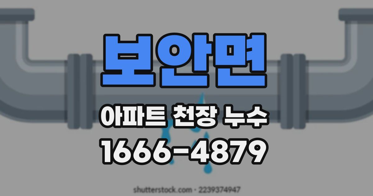 보안면 아파트 천장 누수