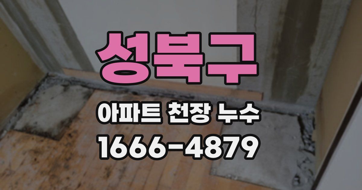 성북구 아파트 천장 누수