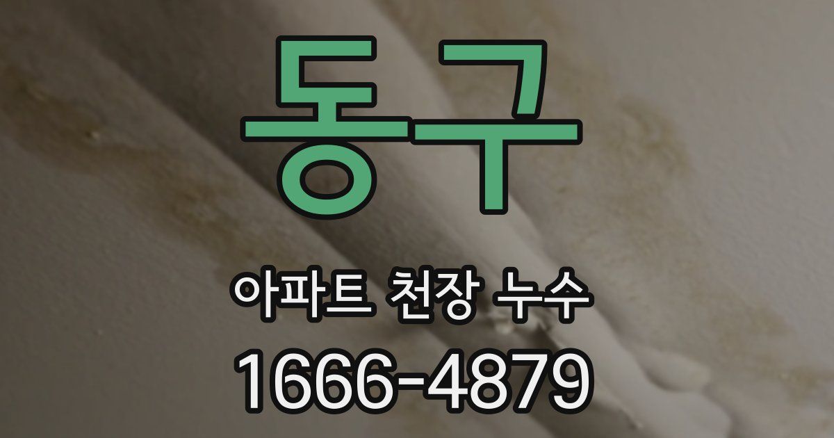동구 아파트 천장 누수