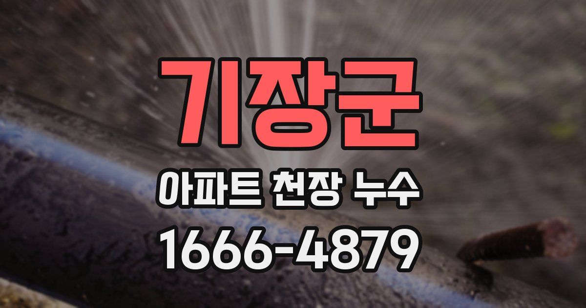 기장군 아파트 천장 누수