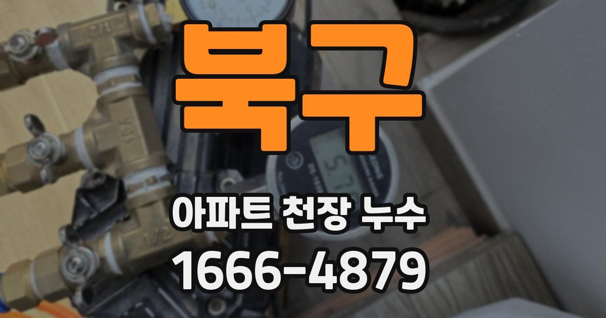 북구 아파트 천장 누수