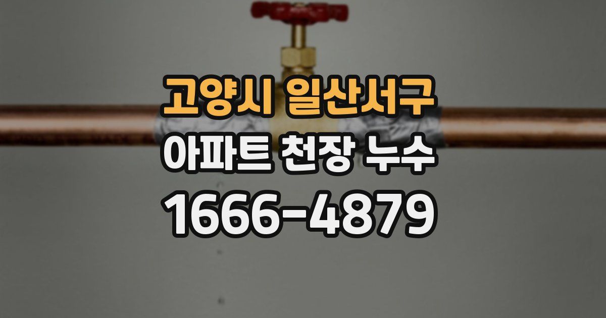 고양시 일산서구 아파트 천장 누수