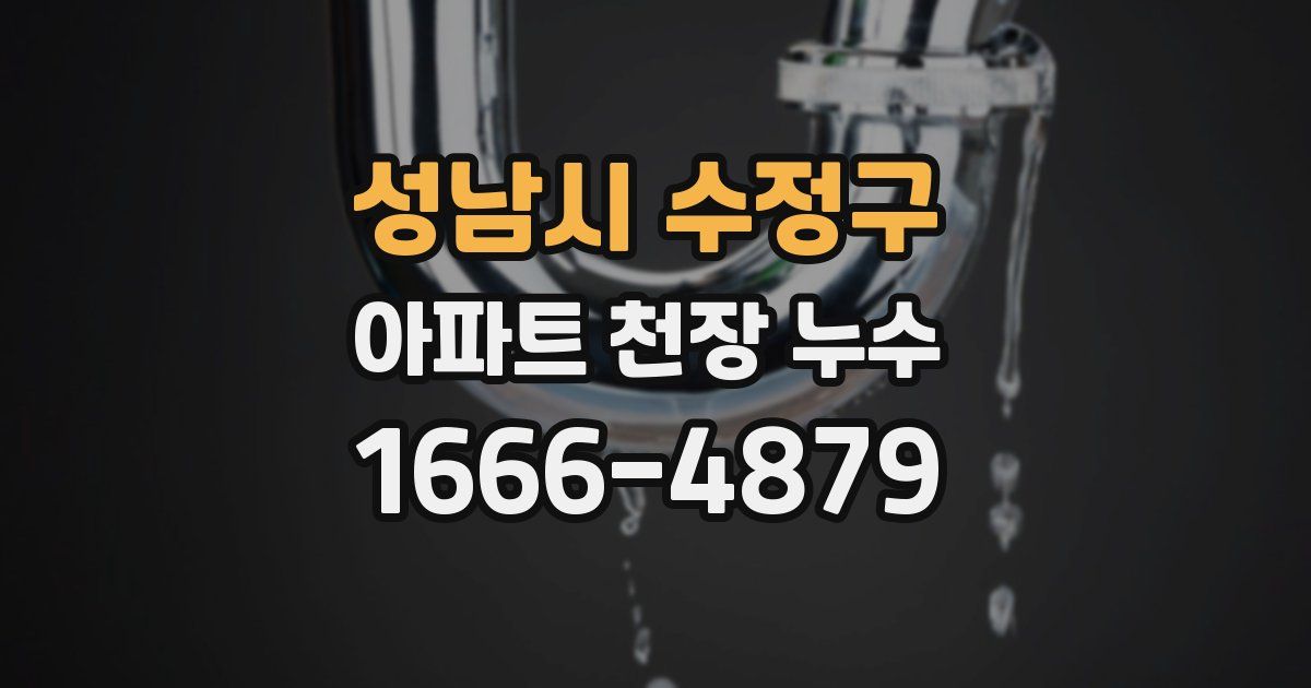 성남시 수정구 아파트 천장 누수