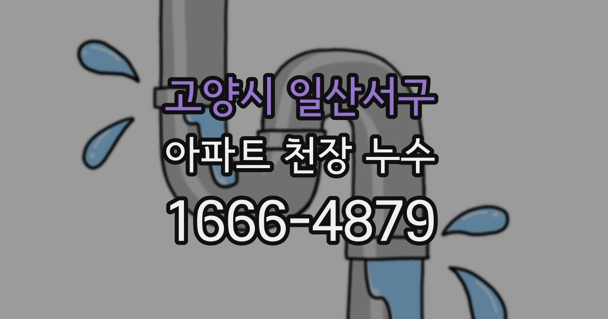 고양시 일산서구 아파트 천장 누수