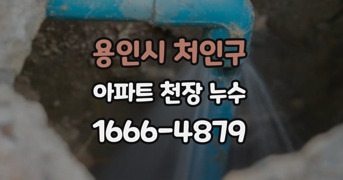 용인시 처인구 아파트 천장 누수