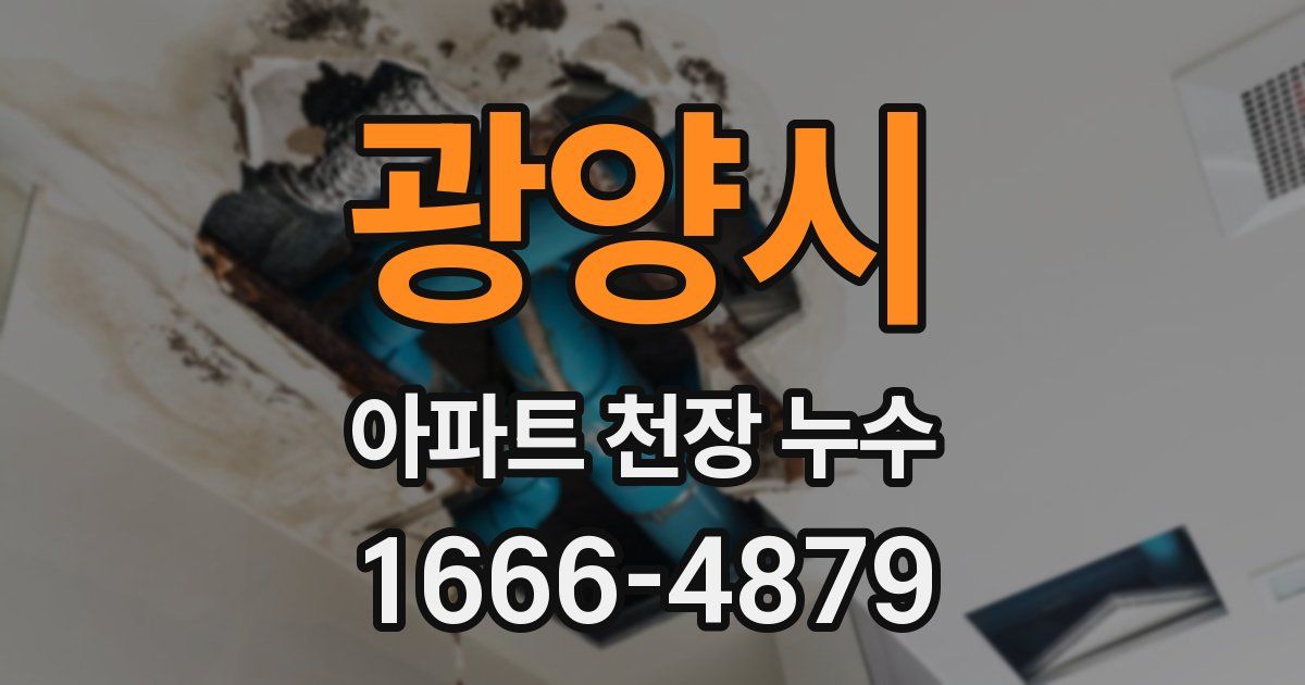 광양시 아파트 천장 누수