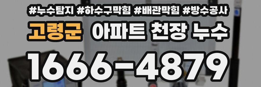 고령군 아파트 천장 누수