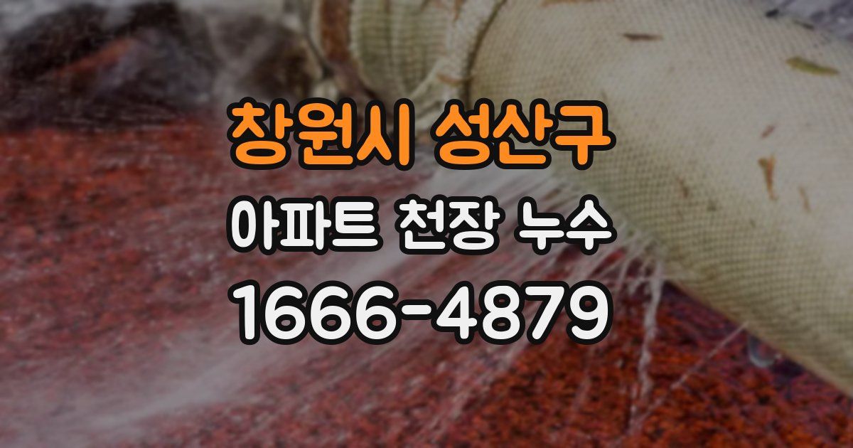 창원시 성산구 아파트 천장 누수