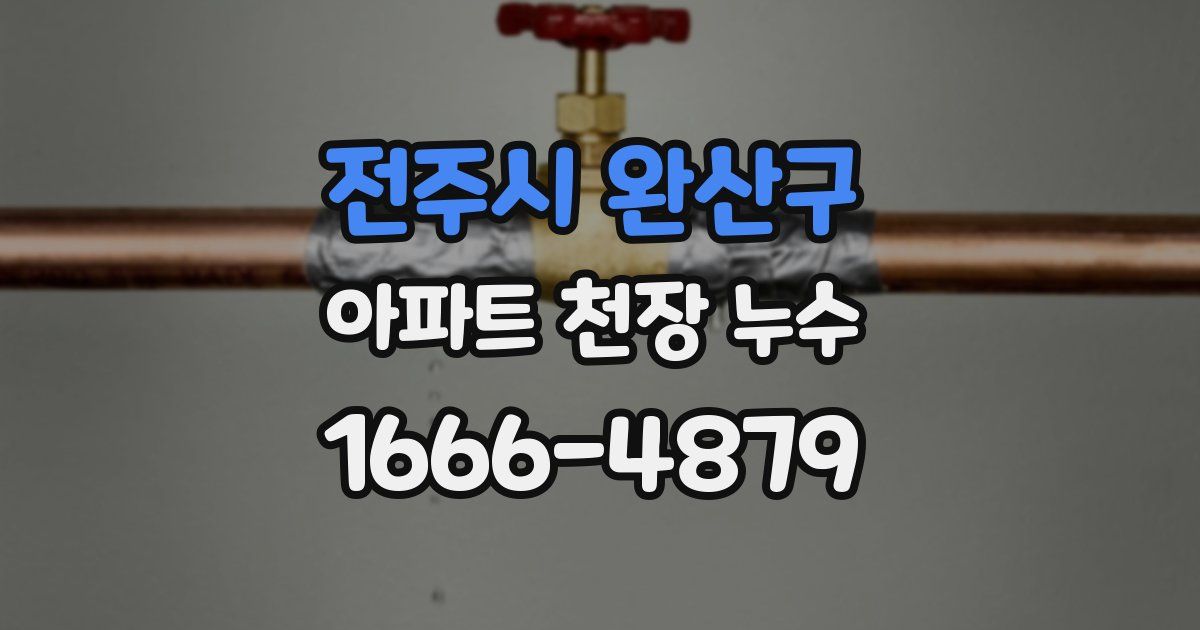 전주시 완산구 아파트 천장 누수