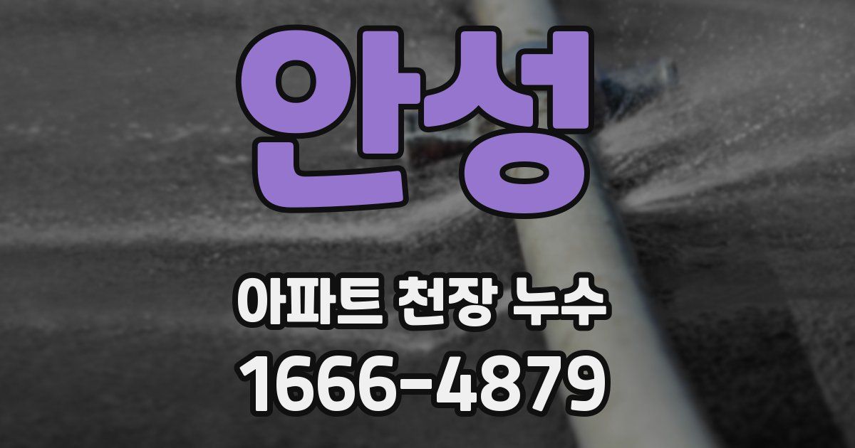 안성 아파트 천장 누수