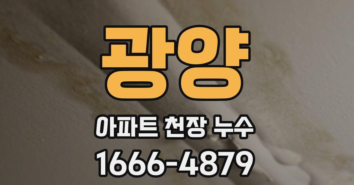 광양 아파트 천장 누수