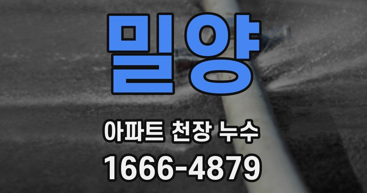 밀양 아파트 천장 누수