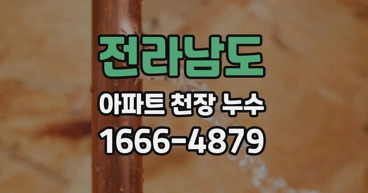 전라남도 아파트 천장 누수