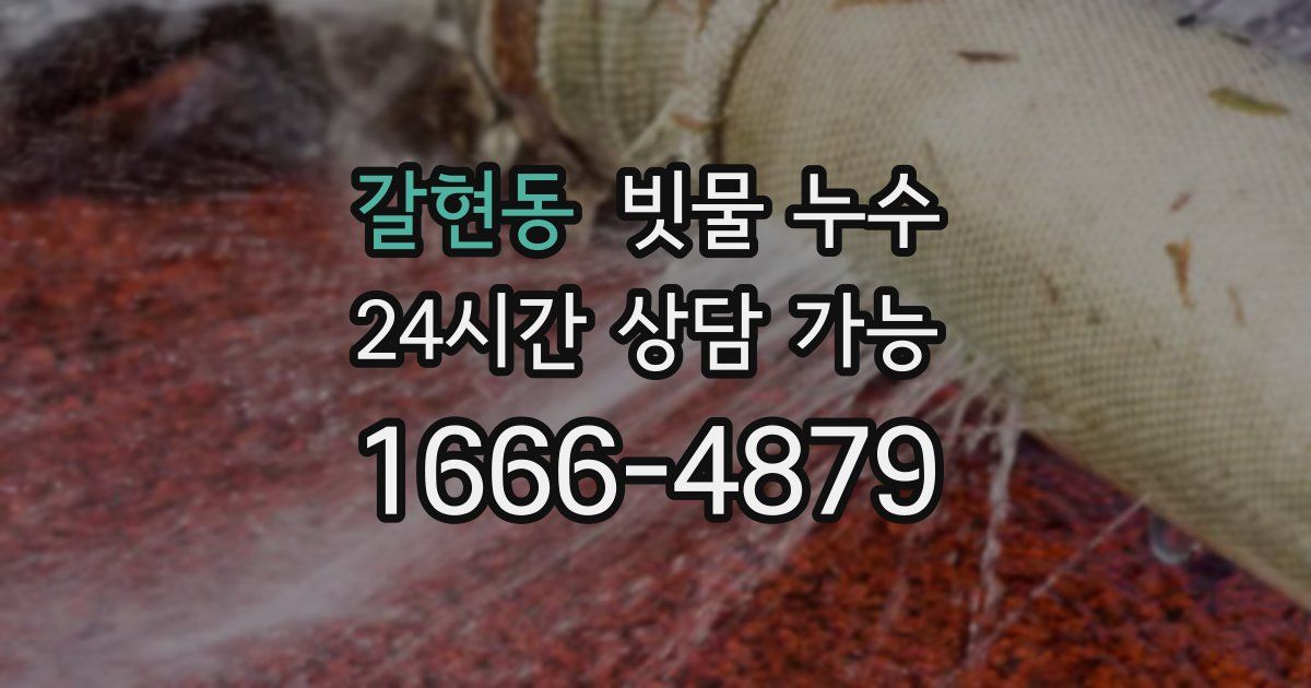 갈현동 빗물 누수