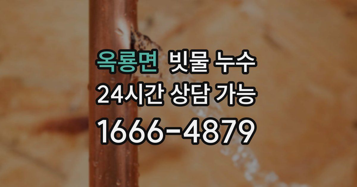 옥룡면 빗물 누수