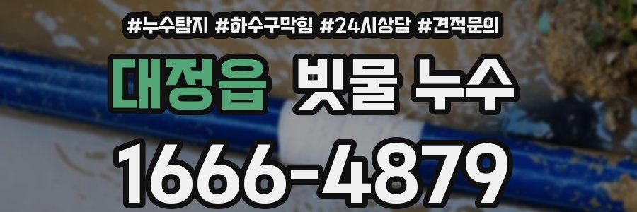 대정읍 빗물 누수