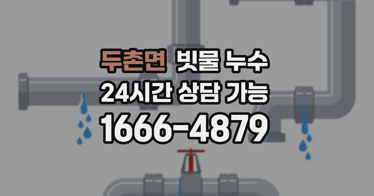 두촌면 빗물 누수