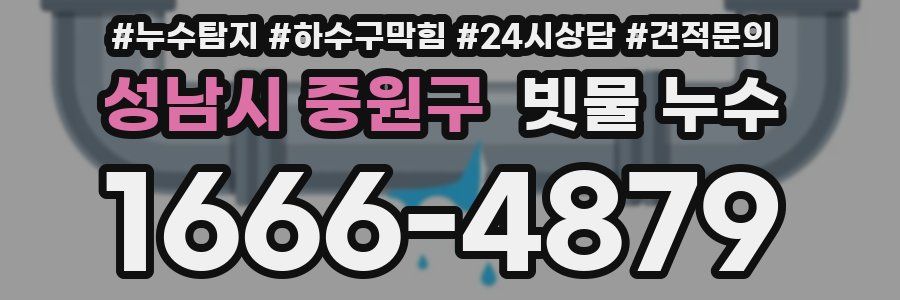 성남시 중원구 빗물 누수