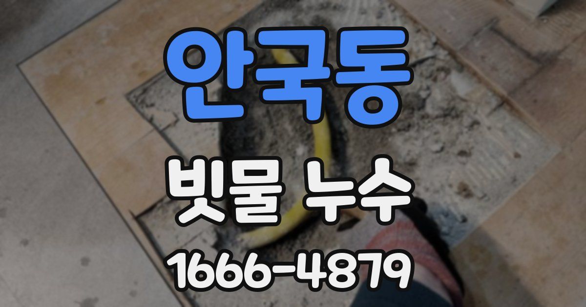 안국동 빗물 누수