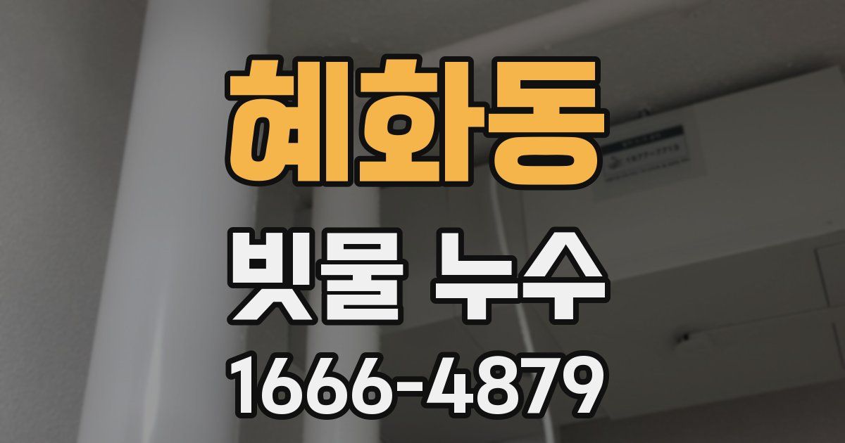 혜화동 빗물 누수