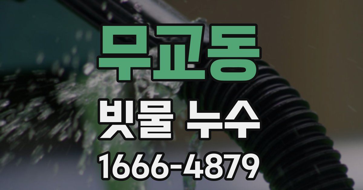 무교동 빗물 누수