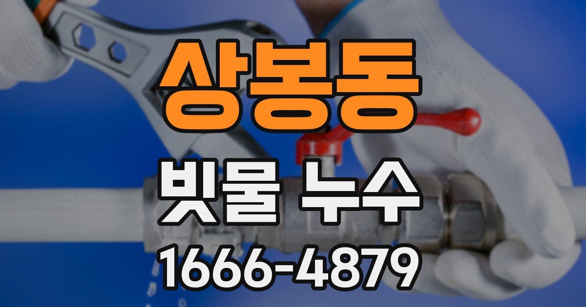 상봉동 빗물 누수
