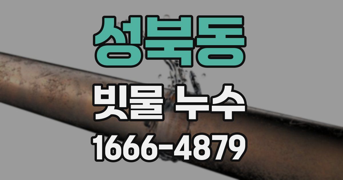 성북동 빗물 누수