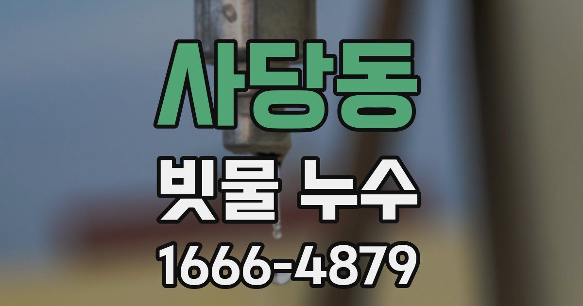 사당동 빗물 누수
