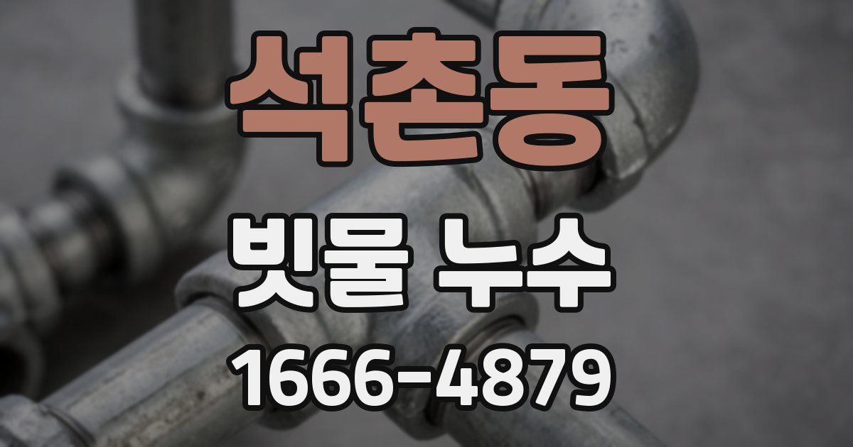 석촌동 빗물 누수