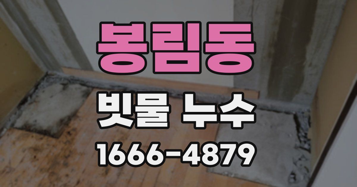 봉림동 빗물 누수