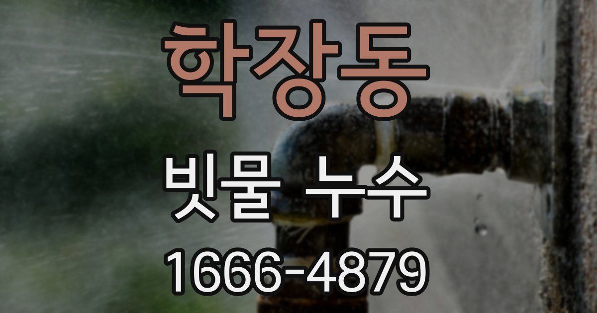 학장동 빗물 누수