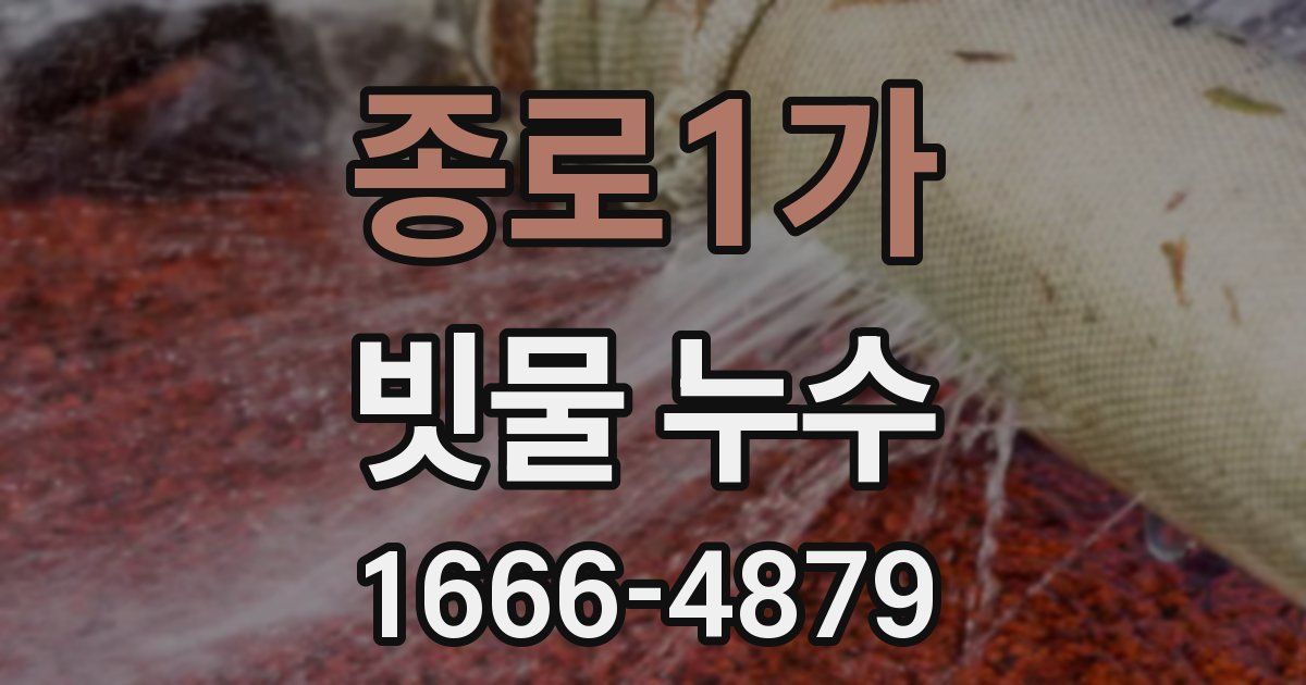 종로1가 빗물 누수