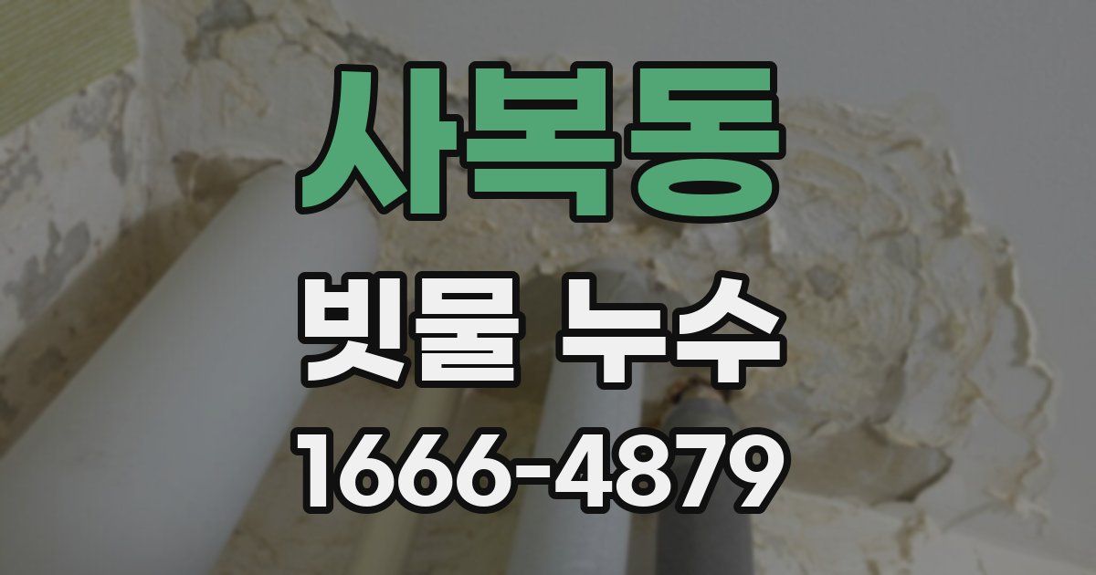 사복동 빗물 누수