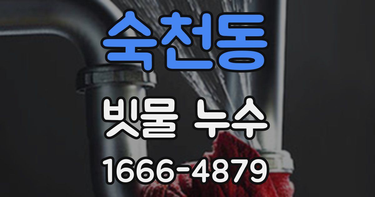 숙천동 빗물 누수