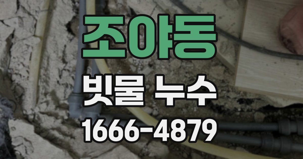 조야동 빗물 누수