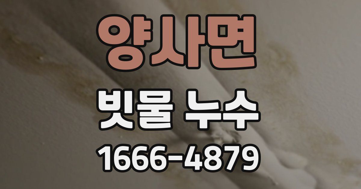 양사면 빗물 누수