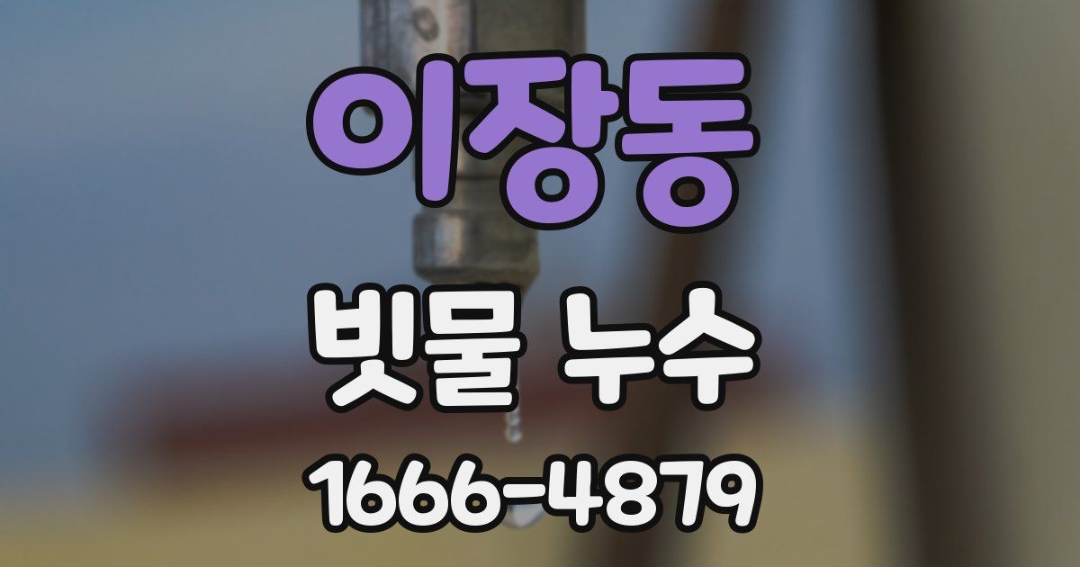 이장동 빗물 누수