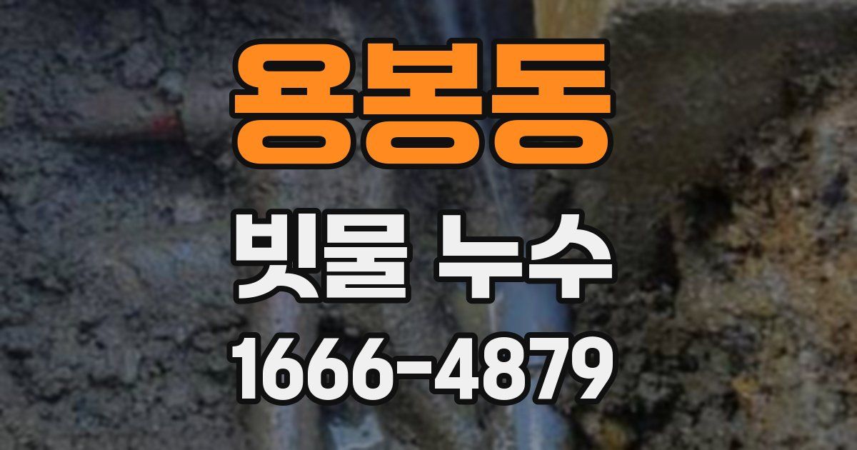 용봉동 빗물 누수
