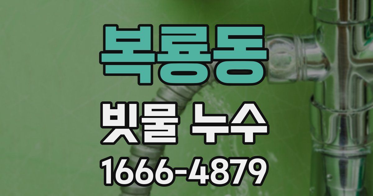 복룡동 빗물 누수