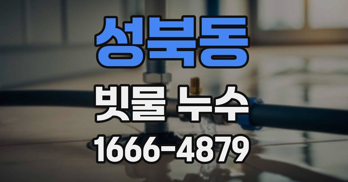 성북동 빗물 누수